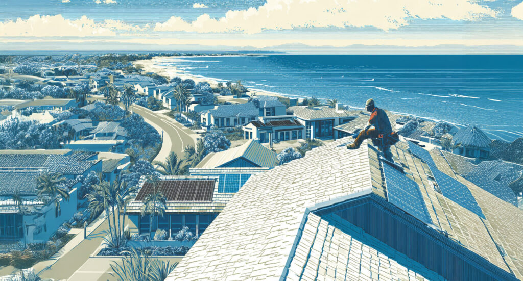 Man sitting on roof